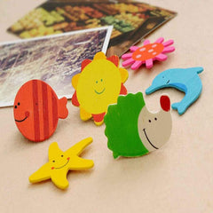 SYGA 48PCS Animal Cartoon Wooden Refrigerator Fridge Magnet Sticker Kid Children Educational Development Toys