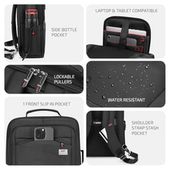 VIP Legacy 17 Inch Convertible Laptop Backpack 25L | Water-Resistant with USB Charging Port | Padded Laptop Sleeve, 3 Compartments, Front Organizer | Office & Travel Backpack for Men & Women (Black)