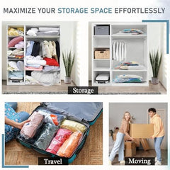 BRINKL Vacuum Storage Bags, 5 Pack with Air Pump, 80% Space Saving, Multiple Sizes - Small 50x70 cm, Medium 60x80 cm, Large 80x100 cm