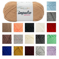WOAFASHIONS - World of Arts Impulse Hand Knitting & Crochet Yarn, Premium Acrylic, 4 : Medium (Anchor Grey) (100gms / 3.5oz / 200mtr / 218yds)