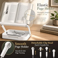 Sunchhaya Acrylic Book Stand for Reading – Clear Adjustable Book Holder with 360° Rotating Base, Foldable Reading Stand for Desk, Cookbook, Tablet & Laptop Stand, Height & Angle Adjustable (R22H)