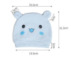MOMISY 1 Piece Small Cartoon Design Baby Cotton Cap for Newborn Baby Boys and Girls of Age 0 to 6 Months (Cat-Pink)