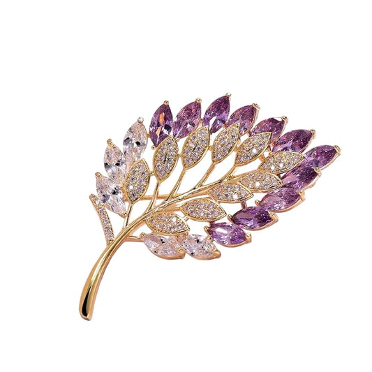 SYGA Brooch Pin Fashion Crystal Rhinestone Jewellery Pin Vintage Clothing Accessories Decoration Creative Leaf Corsage Brooches - S224
