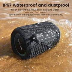 Deeyaple Portable Bluetooth Speaker, IP67 Waterproof Mini Bluetooth Speaker Wireless V5.3 with Stereo Sound,All Day,TWS Pairing,LED Light,Gift for him/her (Red)