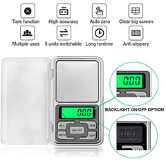 Dr. Care Jewellery Scale | Digital Weight Scale for Gold & Precious Metals | Electronic Weighing Machine 0.01g to 200g | Small and Accurate Weight Machine for Jewellery Shops - Silver