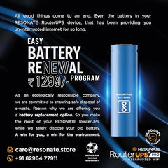 Resonate RouterUPS® Gen2 | Original Router UPS for 12V WiFi Router & Modem (Supports up to 2A) (7800mAh - 95% Longer Power Backup) | Compact Mini UPS with Intelligent Charging (Upto 6 Hrs Internet)