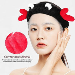 MOMISY Elastic Women's Lovely Hair Band Wash Face Spa Headband-Washable Facial Band Makeup Wrap Headbands Fits All Head Sizes (Elk Black)