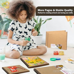 Lakeer Kraft Sketchbook - A4 Size, 250 GSM-25 Sheets, for Sketching, Drawing, Painting, etc - Landscape