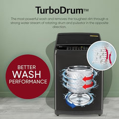 LG Smart Choice, 9 Kg, 5 Star, Smart Inverter Technology, Turbodrum, Fully Automatic Top Load Washing Machine (T90AJMB1Z, Jetspray+, Turbowash, Auto Tub Clean after every wash cycle, Middle Black)