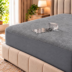 Trance Home Linen Premium 220 GSM+ 72"x36" Single Bed Size Cotton Terry Waterproof Mattress Protector | Elasticated Fitted Non-Toxic Bed Protector | Single Bed Mattresses Cover 72x36 inch, Brown