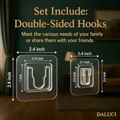DALUCI 5 Pair Heavy Duty Male-Female Interlocking Adhesive Wall Hooks for Hanging | Sticker Hooks for Wall Heavy Items | Nail-Free Wall Hanger Hook for Bathroom, Kitchen (Male - Female, Pack of 10)