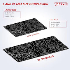 White Topographical XXL Gaming Deskmat 900x450mm – Extended Mousepad for PC