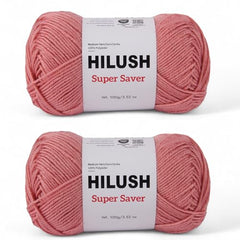 HILUSH super saver,Poly Yarn PACK OF 2 BALLS (1 Ball/100 Gram Each) Ball Supersoft Hand Knitting Wool Ball, Suitable for Craft, Crochet, Amigurumi, Embroidery, Toys, Garments, Flowers and Hobby Projects , Shade no - (grey)