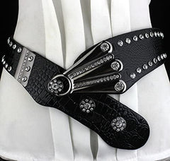 SYGA Women Waist Belt Fashionable Waist Belt for Girls 80-100cm Retro Ladies Waist Belt For Jeans Short & Long Dress Skirt Sweater Shirt -Black