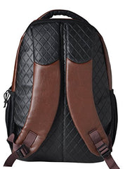 F Gear CEO Brown 25L Medium Laptop backpack Fits upto 16" Laptop faux Artificial Leather Water resistant lightweight, Gifts for Men Women Boys Girls Adults, College/School/Tuition/Travel Bag