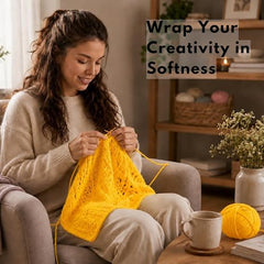 Classyo Acrylic Yarn for Crocheting (100gms x 1 Ball, 4ply) | Soft Wool Crochet Thread | Acrylic Hand Knitting Yarn | Wool for Crochet | For Sweater, Scarf, Hat, Baby Clothes, Purse, Gift Bags and DIY Crafts (Butter, Pack of 1)