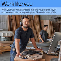 HP 960 Ergonomic Wireless Keyboard/Multi-Device/Soft Touch Palm Rest/Bluetooth/Swift Pair/OS Auto-Detection/Negative tilt/Split keyframe/Separate numpad