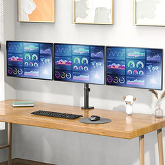 WALI Triple Monitor Mount, Three Desk Mount Fits 13-27in Screens,Holds up to 22lbs, Multiple Monitor Stand with Tilt, Swivel, Rotation, VESA 75x75,100x100mm(M003S), Black