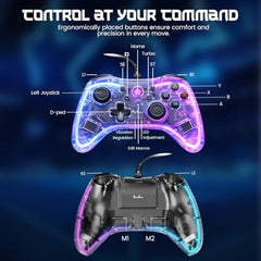 PunnkFunnk Gaming Controller Lite Wireless Bluetooth Gamepad for Android, iOS, PC & Smart TV with Turbo Function, Ergonomic Grip, Rechargeable Battery (X1 Pro Wired)