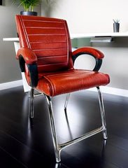 RATISON Special Director Principal Manager Office Visitor with arm Rest with Double Pipe Frame and Cushioned seat Back (2, Black, Double Pipe Frame)