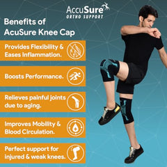 AccuSure Premium Knee Support for Men & Women –Compression Brace with 1-Year Warranty for Pain Relief, Arthritis, Injury Recovery, Sports, Running & Joint Stability -Small