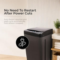 Midea 7.5 Kg 5 Star Fully Automatic Top Load Washing Machine, Spiral Stream Tub, Dual Waterfall, 6 Petal Pulsator, Magic Filter (MWMTL075FP0PNMB, Auto Restart, Mid Black)