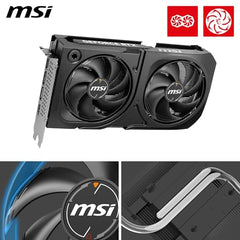 MSI GeForce RTX 5060 Ti 16G Shadow 2X OC Plus Graphic Card - NVIDIA GeForce RTX 5060 Ti GPU, 16GB GDDR7 128-bit Memory, 28 Gbps, PCI Express Gen 5 x16 Interface, Upto 2602 MHz, STORMFORCE Fan