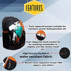 F Gear Colorado Nvy ylw 39L Large Casual backpack with Organizer Bottle compartment Water resistant lightweight, Gifts for Men Women Boys Girls Adults, College/School/Tuition/Travel Bag