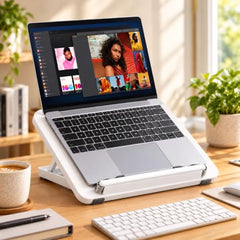 Sunchhaya Acrylic Book Stand for Reading – Clear Adjustable Book Holder with 360° Rotating Base, Foldable Reading Stand for Desk, Cookbook, Tablet & Laptop Stand, Height & Angle Adjustable (R22H)