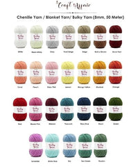 Craft Affair | Bulky Yarn/Blanket Yarn (8mm, 50 Meter, 100 Gram) | Chenille Yarn | for Craft Project: Blood Red