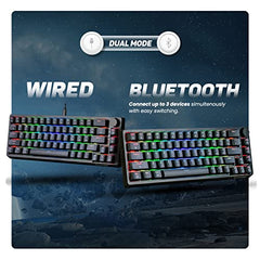 Cosmic Byte CB-GK-33 Astra Hot Swappable 67 Key Wired + Bluetooth Mechanical Keyboard, 1000Hz Polling Rate, Per Key RGB, Software Customization, Outemu Blue Switches (Black)