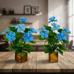 fancymart Artificial Flower Plant Home Décor with Small Size Pot | Pack of 2 | Plant Hanging for Home Decor | Office Decor (DESIGN-01)