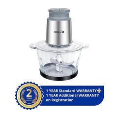 iBELL MT200GM Electric Food Chopper 700W with 2L Glass Bowl, Multi Purpose Chopper for Meat Vegetables Fruits Nuts & Herbs,2 Year Warranty