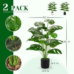 Der Rose 28" Fake Plants, Artificial Monstera Plants Indoor