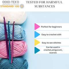 HILUSH Hobby,Wool Yarn dk Acrylic Hand Knitting Yarn Ball (100g/1 Ball),Suitable for Craft amigurumi Shade 001 (Sky Blue)
