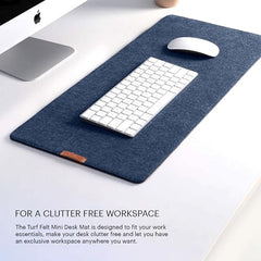 DailyObjects Combo Super Smooth Vegan Leather Reversible, Anti Slip, Water Resistent Felt Turf 2.0 Desk Mat | Vegan Leather Black Desk Tray Organiser - Set of 2