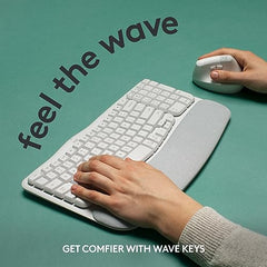 Logitech Wave Keys Wireless Ergonomic Keyboard with Cushioned Palm Rest, Comfortable Natural Typing, Easy-Switch, Bluetooth, Logi Bolt Receiver, for Multi-OS, Windows/Mac - Graphite