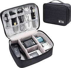House of Quirk Electronics Accessories Organizer Bag, Universal Carry Travel Gadget Bag for Cables, Plug and More, Perfect Size Fits for Pad Phone Charger Hard Disk (Sky Blue)