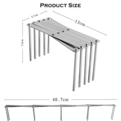 MOMISY Pot Lid Organizer, Stainless Steel, Adjustable Length, 4 Dividers