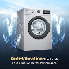 Bosch 7 kg 5 Star Front Load Fully-Automatic Washing Machine, Antibacterial Tech, AI ActiveWater, 15 Wash Programs, 53L Large Drum, SoftCare Paddle, Silver, WAJ24266IN (2026 Model)