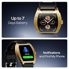 boAt Enigma Radiant Luxury Watch for Man w/1.43"(3.63 cm) AMOLED Display, AOD, Premium Metal Build, Round Dial, 200+Watch Faces, Upto 7 Days Battery Life, Fitness smartwatch for Men (Metal Black)