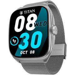 Titan Evolution Smartwatch Comes with 1.85” AMOLED Display with 390 * 450 Pixel Resolution|SingleSync BT Calling|AI Voice Assistant|100+ Sports Modes and Watchfaces|Upto 7 Day Battery|IP68