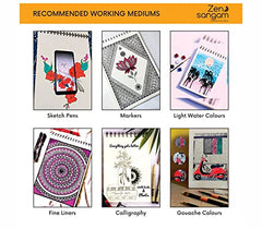 Zen Sangam - Portrait A4 Artists' 230GSM, (80 Pages) Mixed Media Art Journal - Sketch Book Stitched HardBound - Acid Free Cartridge Paper, Size (29.7cm x 21cm) Pencils,Chalk,Oil Pastels,Crayons-Black