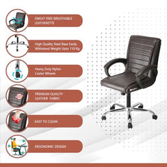 GOYALSON Ergonomic Revolving Office Home Swivel Desk Chair with Adjustable Height Smooth Moving (2, Black, Standard)