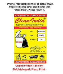 Clean India - Plastic Garbage Bags|6 Packs Of 30 Pcs | 19X21 Medium Disposable Garbage Trash Waste Dustbin Bags Of 54Cm X 48Cm (Ci19210008) - 180 Count