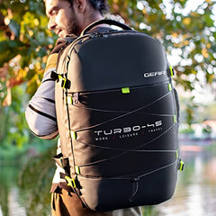 Gear Turbo 21"/45L Large Water Resistant Anti theft Laptop Backpack with Raincover | Backpack | Daypack |Briefcase | Travel Bag For Men/Women (Black - Grey)