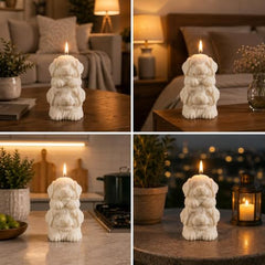 Decorative Fragrance Candle with Raised 3D Ivory Swirl Pillar Artwork | Long Burning Scented Candle for Home Décor, Living Room, Bedroom, Meditation Space, Table Decoration & Gift