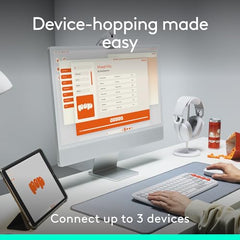 Logitech POP ICON Combo, Bluetooth Keyboard and Mouse Combo, Comfortable Typing, programmable Keys and Buttons, Quiet clicks, Easy-Switch up to 3 Devices - Graphite