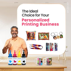Splashjet Sublimation Ink for Epson - Heat Transfer Printing on Mugs, Mobile Cases, Polyester T-Shirts etc for use with Epson Printers - L130, L220, L360, L380, L1300 - (70gm x 4 Colour) - 501906