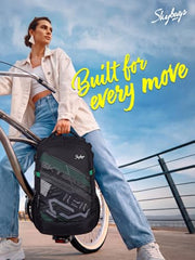 Skybags Quantum 34L Laptop Backpack, 3 Compartments, Grey | Spacious, Organized Interiors, Front & Side Pockets, Rain Cover, College/ Travel/ Office Bag, Unisex, 1-Year Global Warranty